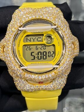 Casio Digital Sports Watch - Yellow with Gold Diamond Case